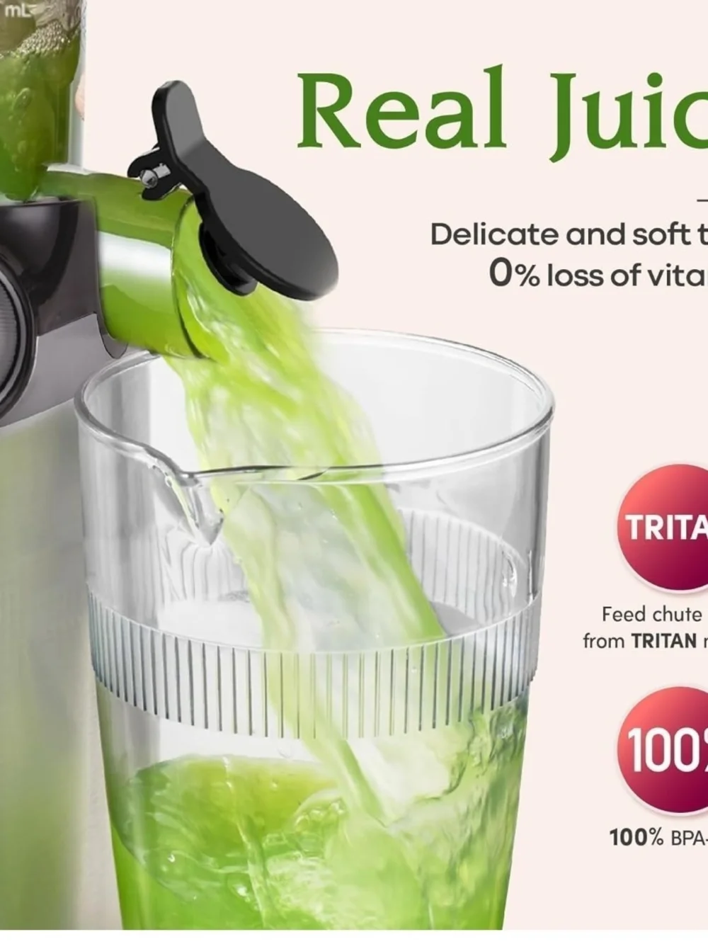 Anybear Cold Press Juicer 200W Slow Masticating Juicer 4.3